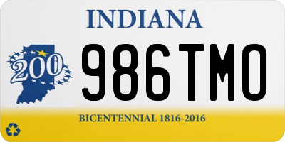 IN license plate 986TMO