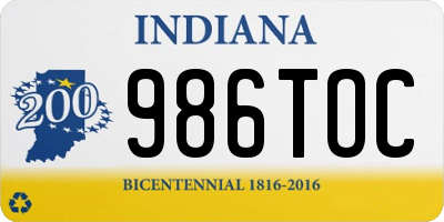 IN license plate 986TOC