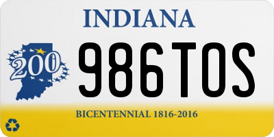 IN license plate 986TOS