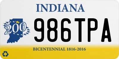 IN license plate 986TPA