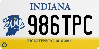 IN license plate 986TPC