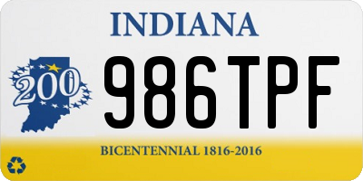 IN license plate 986TPF