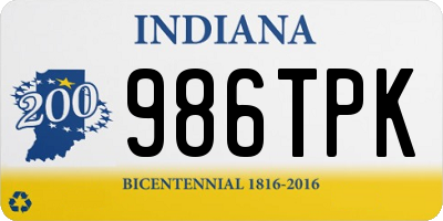 IN license plate 986TPK