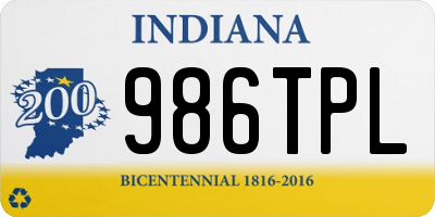 IN license plate 986TPL