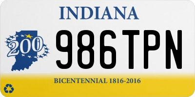 IN license plate 986TPN