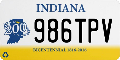 IN license plate 986TPV