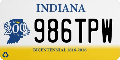 IN license plate 986TPW