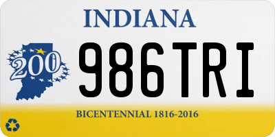 IN license plate 986TRI