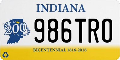 IN license plate 986TRO