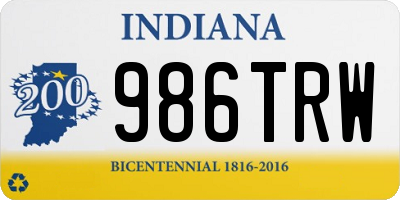 IN license plate 986TRW