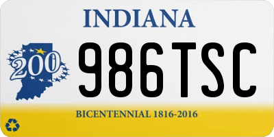 IN license plate 986TSC