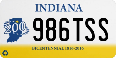 IN license plate 986TSS