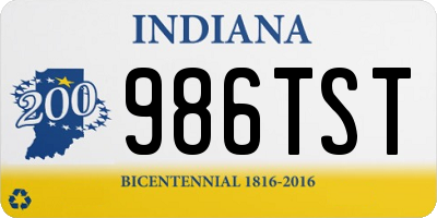 IN license plate 986TST