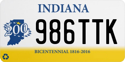 IN license plate 986TTK