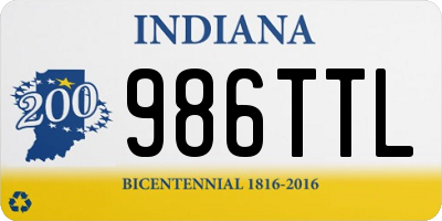 IN license plate 986TTL