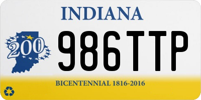 IN license plate 986TTP