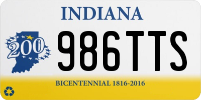 IN license plate 986TTS