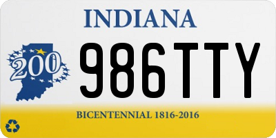 IN license plate 986TTY