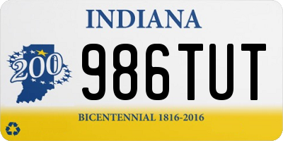 IN license plate 986TUT