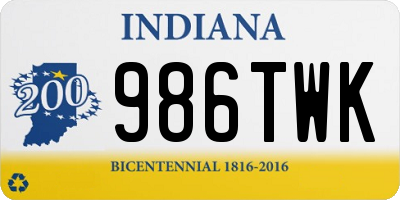 IN license plate 986TWK