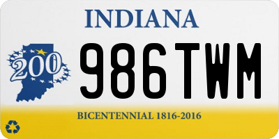 IN license plate 986TWM