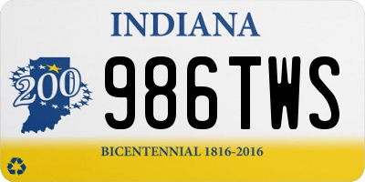 IN license plate 986TWS