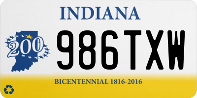 IN license plate 986TXW