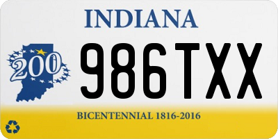 IN license plate 986TXX