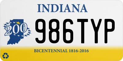 IN license plate 986TYP