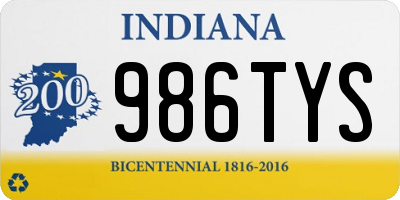 IN license plate 986TYS