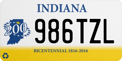 IN license plate 986TZL