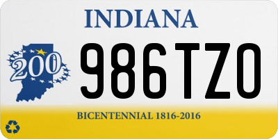 IN license plate 986TZO