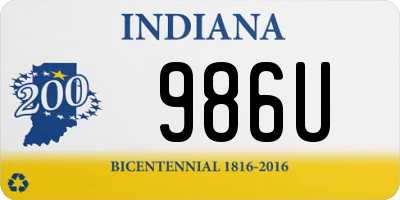 IN license plate 986U