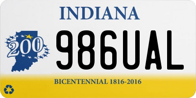 IN license plate 986UAL