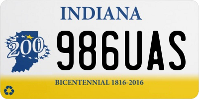 IN license plate 986UAS