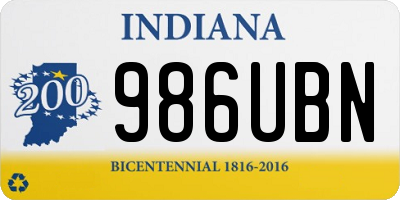 IN license plate 986UBN