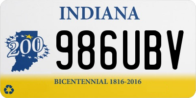 IN license plate 986UBV