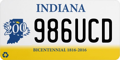 IN license plate 986UCD