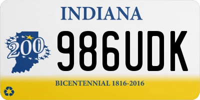 IN license plate 986UDK