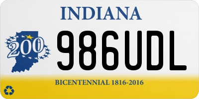 IN license plate 986UDL