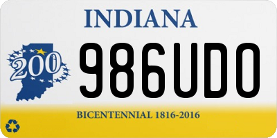 IN license plate 986UDO