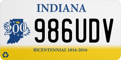 IN license plate 986UDV