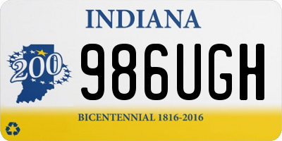 IN license plate 986UGH