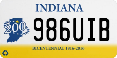 IN license plate 986UIB