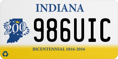 IN license plate 986UIC