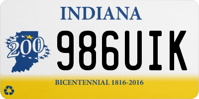 IN license plate 986UIK