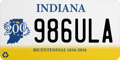 IN license plate 986ULA
