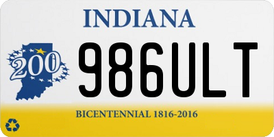 IN license plate 986ULT