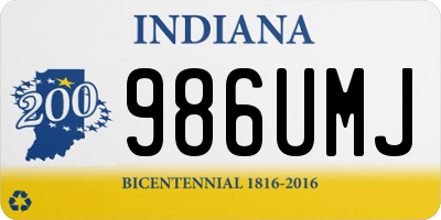 IN license plate 986UMJ