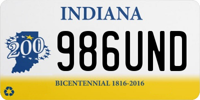 IN license plate 986UND